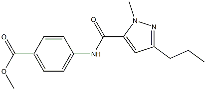 methyl 4-{[(1-methyl-3-propyl-1H-pyrazol-5-yl)carbonyl]amino}benzoate Struktur