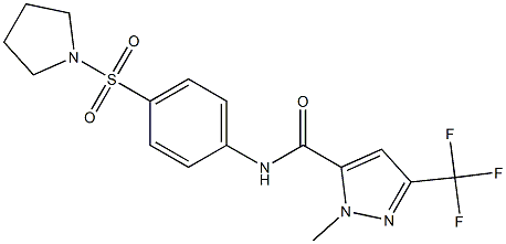 1-methyl-N-[4-(1-pyrrolidinylsulfonyl)phenyl]-3-(trifluoromethyl)-1H-pyrazole-5-carboxamide Struktur