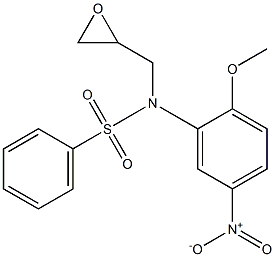 N-{5-nitro-2-methoxyphenyl}-N-(2-oxiranylmethyl)benzenesulfonamide Struktur