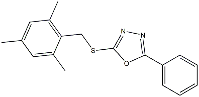 2-[(mesitylmethyl)sulfanyl]-5-phenyl-1,3,4-oxadiazole Struktur