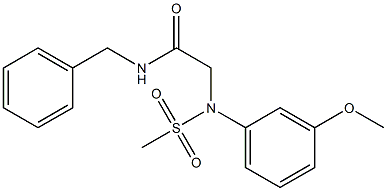 N-benzyl-2-[3-methoxy(methylsulfonyl)anilino]acetamide Struktur