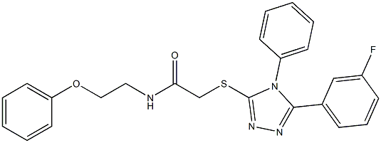 2-{[5-(3-fluorophenyl)-4-phenyl-4H-1,2,4-triazol-3-yl]sulfanyl}-N-(2-phenoxyethyl)acetamide Struktur