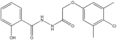 N'-[(4-chloro-3,5-dimethylphenoxy)acetyl]-2-hydroxybenzohydrazide Struktur