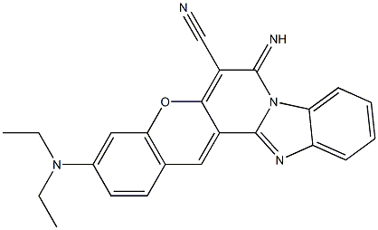 3-(diethylamino)-7-imino-7H-chromeno[3',2':3,4]pyrido[1,2-a]benzimidazole-6-carbonitrile Struktur