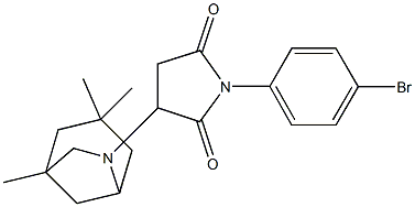 1-(4-bromophenyl)-3-(1,3,3-trimethyl-6-azabicyclo[3.2.1]oct-6-yl)-2,5-pyrrolidinedione Struktur