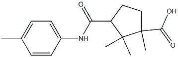 1,2,2-trimethyl-3-(4-toluidinocarbonyl)cyclopentanecarboxylic acid Struktur