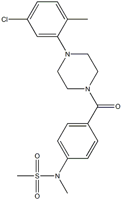 N-(4-{[4-(5-chloro-2-methylphenyl)-1-piperazinyl]carbonyl}phenyl)-N-methylmethanesulfonamide Struktur