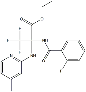 ethyl 3,3,3-trifluoro-2-[(2-fluorobenzoyl)amino]-2-[(4-methyl-2-pyridinyl)amino]propanoate Struktur