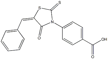 4-(5-benzylidene-4-oxo-2-thioxo-1,3-thiazolidin-3-yl)benzoic acid Struktur