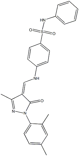 4-({[1-(2,4-dimethylphenyl)-3-methyl-5-oxo-1,5-dihydro-4H-pyrazol-4-ylidene]methyl}amino)-N-phenylbenzenesulfonamide Struktur