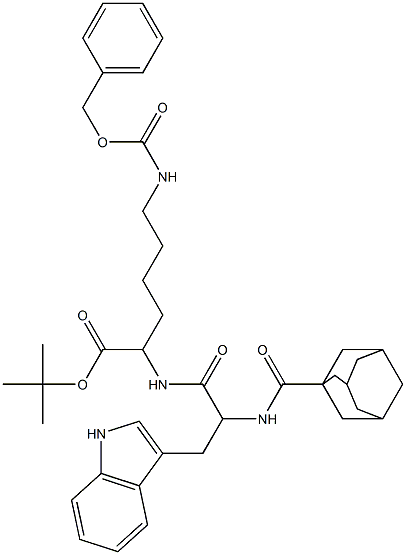 tert-butyl 2-{[2-[(1-adamantylcarbonyl)amino]-3-(1H-indol-3-yl)propanoyl]amino}-6-{[(benzyloxy)carbonyl]amino}hexanoate Struktur