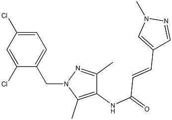 N-[1-(2,4-dichlorobenzyl)-3,5-dimethyl-1H-pyrazol-4-yl]-3-(1-methyl-1H-pyrazol-4-yl)acrylamide Struktur