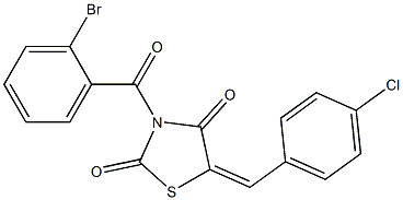 3-(2-bromobenzoyl)-5-(4-chlorobenzylidene)-1,3-thiazolidine-2,4-dione Struktur