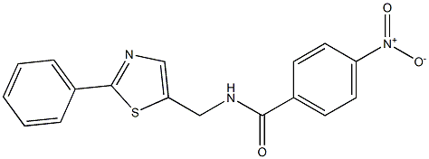 4-nitro-N-[(2-phenyl-1,3-thiazol-5-yl)methyl]benzamide Struktur