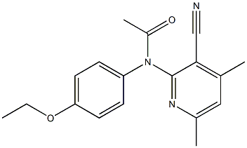 N-(3-cyano-4,6-dimethyl-2-pyridinyl)-N-(4-ethoxyphenyl)acetamide Struktur