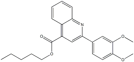 pentyl 2-(3,4-dimethoxyphenyl)-4-quinolinecarboxylate Struktur