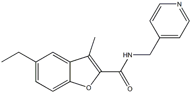 5-ethyl-3-methyl-N-(4-pyridinylmethyl)-1-benzofuran-2-carboxamide Struktur