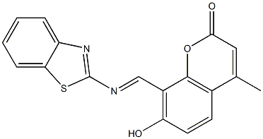 8-[(1,3-benzothiazol-2-ylimino)methyl]-7-hydroxy-4-methyl-2H-chromen-2-one Struktur