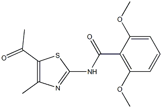 N-(5-acetyl-4-methyl-1,3-thiazol-2-yl)-2,6-dimethoxybenzamide Struktur