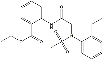 ethyl 2-({[2-ethyl(methylsulfonyl)anilino]acetyl}amino)benzoate Struktur