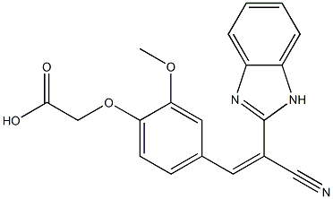 {4-[2-(1H-benzimidazol-2-yl)-2-cyanovinyl]-2-methoxyphenoxy}acetic acid Struktur