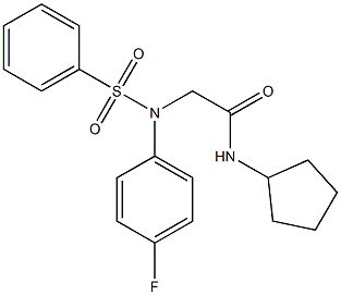 N-cyclopentyl-2-[4-fluoro(phenylsulfonyl)anilino]acetamide Struktur