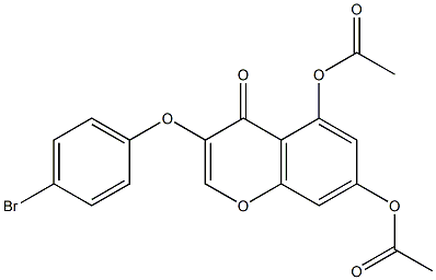 5-(acetyloxy)-3-(4-bromophenoxy)-4-oxo-4H-chromen-7-yl acetate Struktur