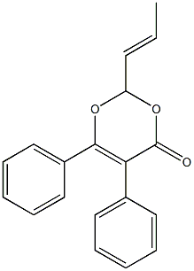 5,6-diphenyl-2-(1-propenyl)-4H-1,3-dioxin-4-one Struktur