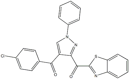 1,3-benzothiazol-2-yl[4-(4-chlorobenzoyl)-1-phenyl-1H-pyrazol-3-yl]methanone Struktur