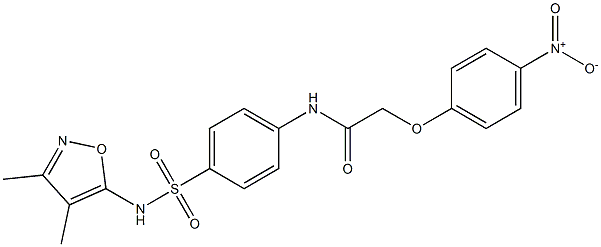 N-(4-{[(3,4-dimethylisoxazol-5-yl)amino]sulfonyl}phenyl)-2-{4-nitrophenoxy}acetamide Struktur