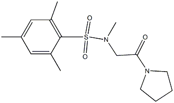 N,2,4,6-tetramethyl-N-[2-oxo-2-(1-pyrrolidinyl)ethyl]benzenesulfonamide Struktur