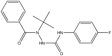 2-benzoyl-2-tert-butyl-N-(4-fluorophenyl)hydrazinecarboxamide Struktur