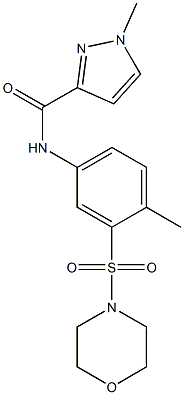 1-methyl-N-[4-methyl-3-(4-morpholinylsulfonyl)phenyl]-1H-pyrazole-3-carboxamide Struktur