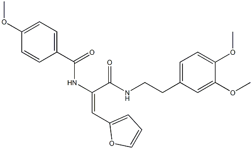 N-[1-({[2-(3,4-dimethoxyphenyl)ethyl]amino}carbonyl)-2-(2-furyl)vinyl]-4-methoxybenzamide Struktur