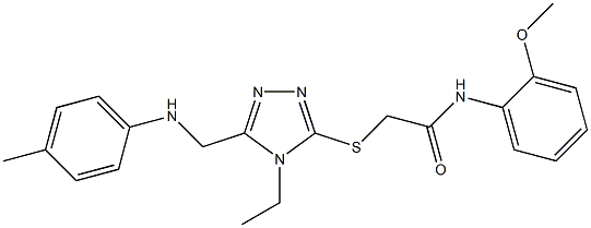 2-{[4-ethyl-5-(4-toluidinomethyl)-4H-1,2,4-triazol-3-yl]sulfanyl}-N-(2-methoxyphenyl)acetamide Struktur