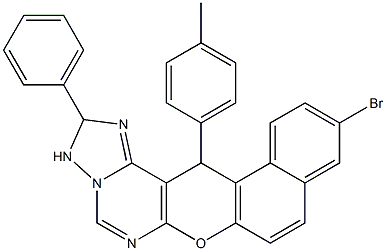 11-bromo-14-(4-methylphenyl)-2-phenyl-2,3-dihydro-14H-benzo[5,6]chromeno[3,2-e][1,2,4]triazolo[1,5-c]pyrimidine Struktur