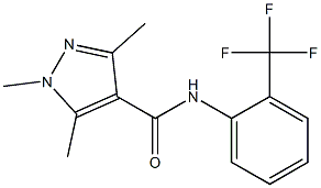 1,3,5-trimethyl-N-[2-(trifluoromethyl)phenyl]-1H-pyrazole-4-carboxamide Struktur