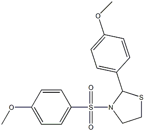 2-(4-methoxyphenyl)-3-[(4-methoxyphenyl)sulfonyl]-1,3-thiazolidine Struktur