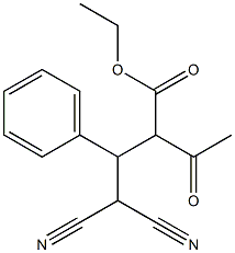 ethyl 2-acetyl-4,4-dicyano-3-phenylbutanoate Struktur