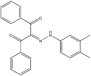 1,3-diphenyl-1,2,3-propanetrione 2-[N-(3,4-dimethylphenyl)hydrazone] Struktur