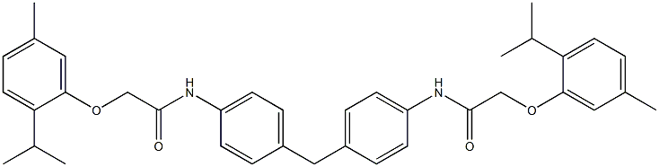 2-(2-isopropyl-5-methylphenoxy)-N-[4-(4-{[2-(2-isopropyl-5-methylphenoxy)acetyl]amino}benzyl)phenyl]acetamide Struktur