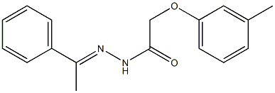 2-(3-methylphenoxy)-N'-[(E)-1-phenylethylidene]acetohydrazide Struktur