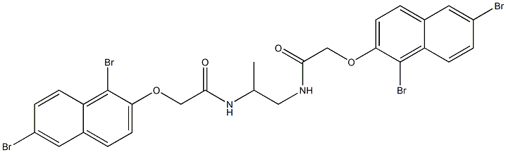 2-[(1,6-dibromo-2-naphthyl)oxy]-N-[2-({2-[(1,6-dibromo-2-naphthyl)oxy]acetyl}amino)-1-methylethyl]acetamide Struktur