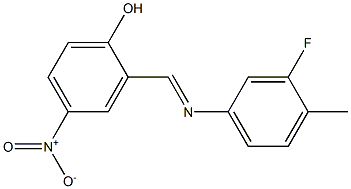 2-{[(3-fluoro-4-methylphenyl)imino]methyl}-4-nitrophenol Struktur