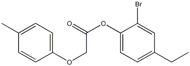 2-bromo-4-ethylphenyl 2-(4-methylphenoxy)acetate Struktur