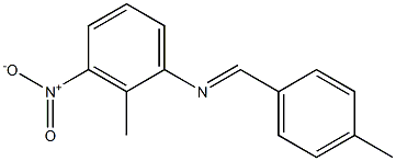 N-(2-methyl-3-nitrophenyl)-N-[(E)-(4-methylphenyl)methylidene]amine Struktur