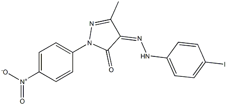 3-methyl-1-(4-nitrophenyl)-1H-pyrazole-4,5-dione 4-[N-(4-iodophenyl)hydrazone] Struktur