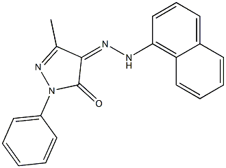 3-methyl-1-phenyl-1H-pyrazole-4,5-dione 4-[N-(1-naphthyl)hydrazone] Struktur