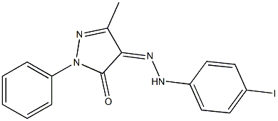 3-methyl-1-phenyl-1H-pyrazole-4,5-dione 4-[N-(4-iodophenyl)hydrazone] Struktur