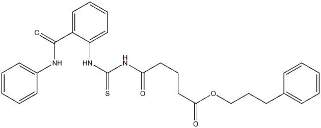 3-phenylpropyl 5-({[2-(anilinocarbonyl)anilino]carbothioyl}amino)-5-oxopentanoate Struktur